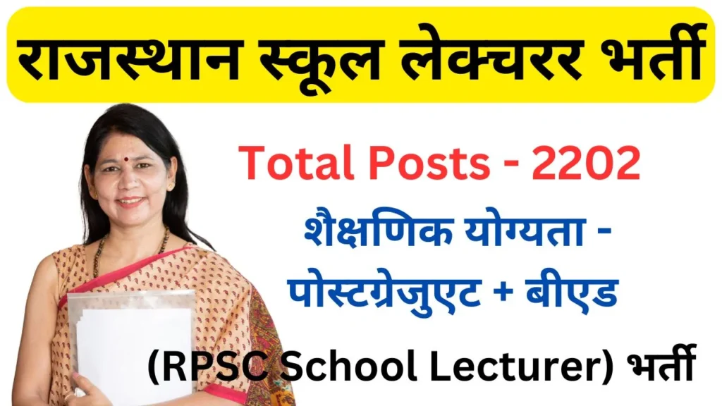 RPSC School Lecturer Vacancy 2024