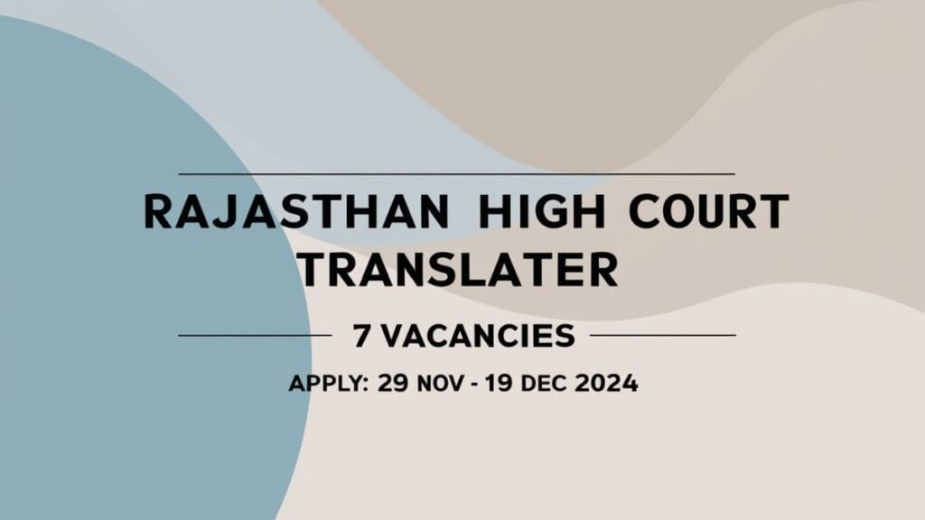 Rajasthan High Court Translator Recruitment 2024