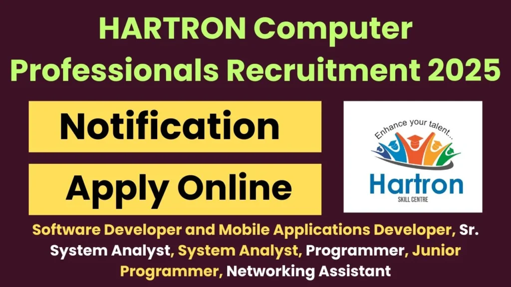 HARTRON Computer Professionals Recruitment 2025 Notification